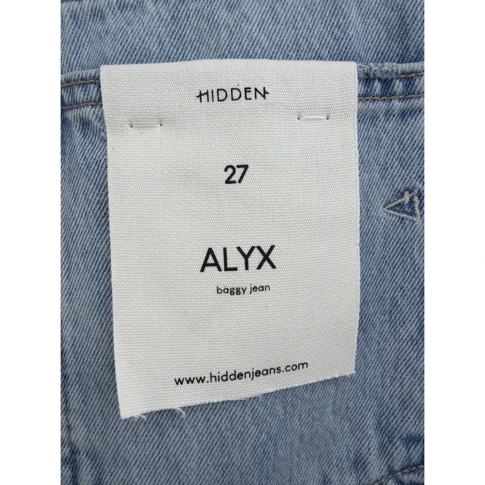 Hidden Jeans Alyx Baggy Jean Light Wash High Rise Wide Leg Denim 27 NEW - Picture 10 of 13